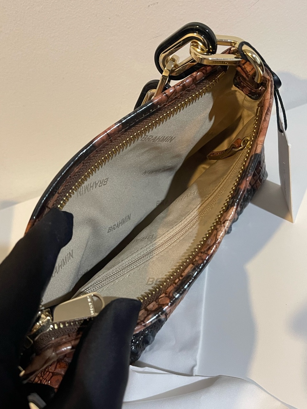 Brahmin Mod Lorelei Small Leather Chain Shoulder Bag - Picture 10 of 14